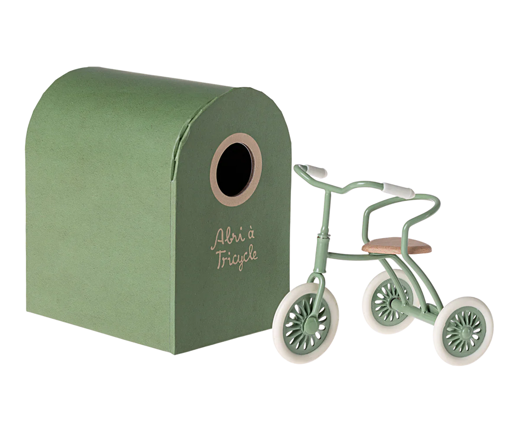 Maileg Abri a tricycle, Mouse - Green