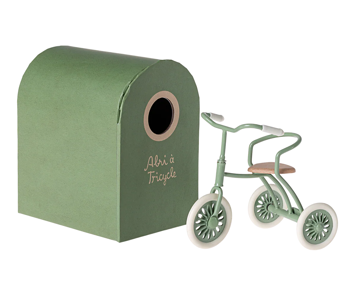 Maileg Abri a tricycle, Mouse - Green