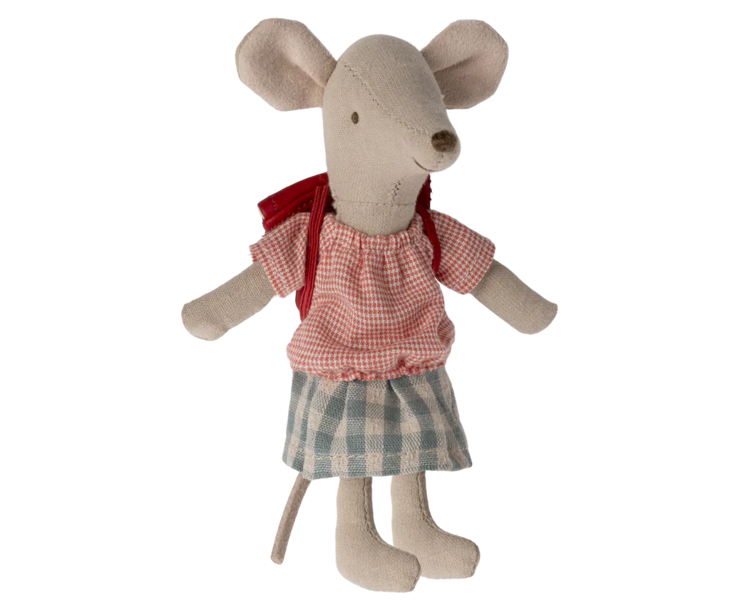 Maileg Big Sister With Backpack - Red