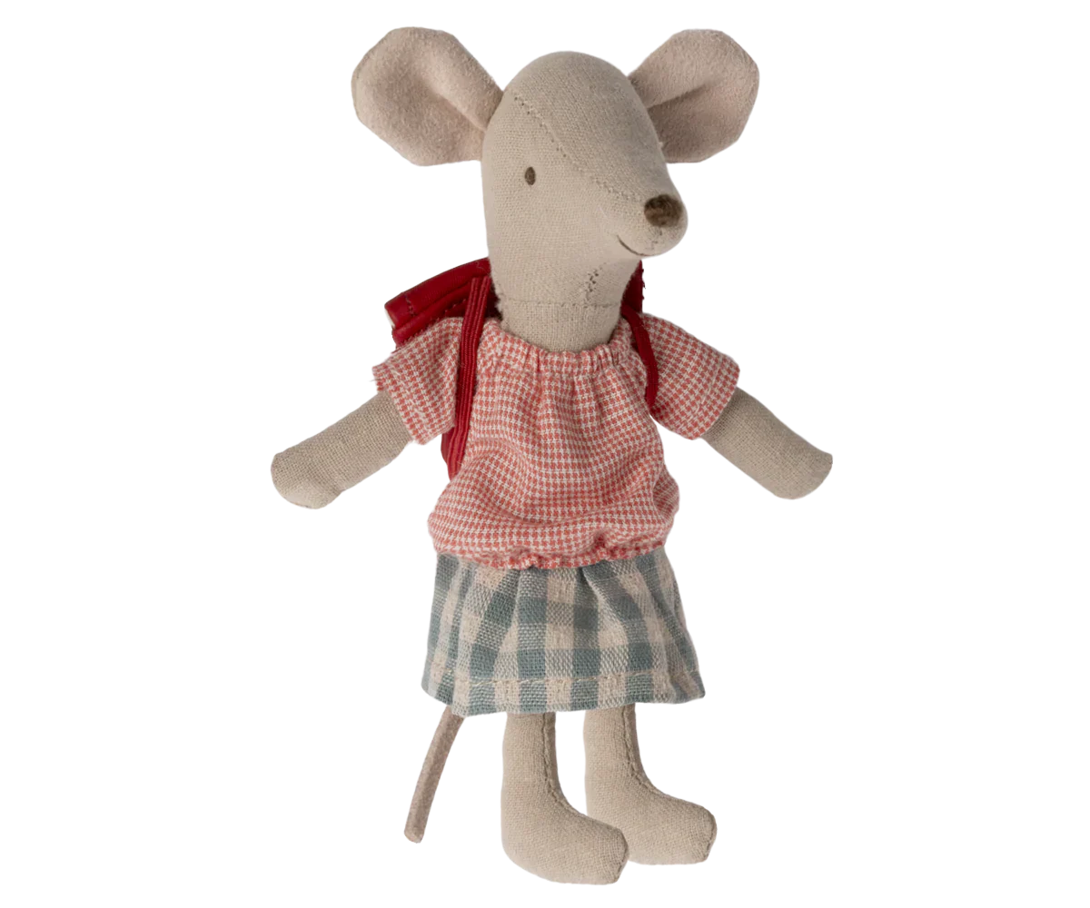 Maileg Big Sister With Backpack - Red