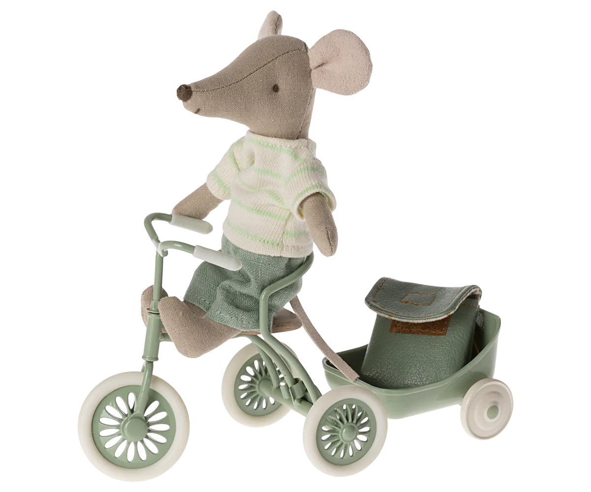 Maileg Big Brother With Backpack - Mint
