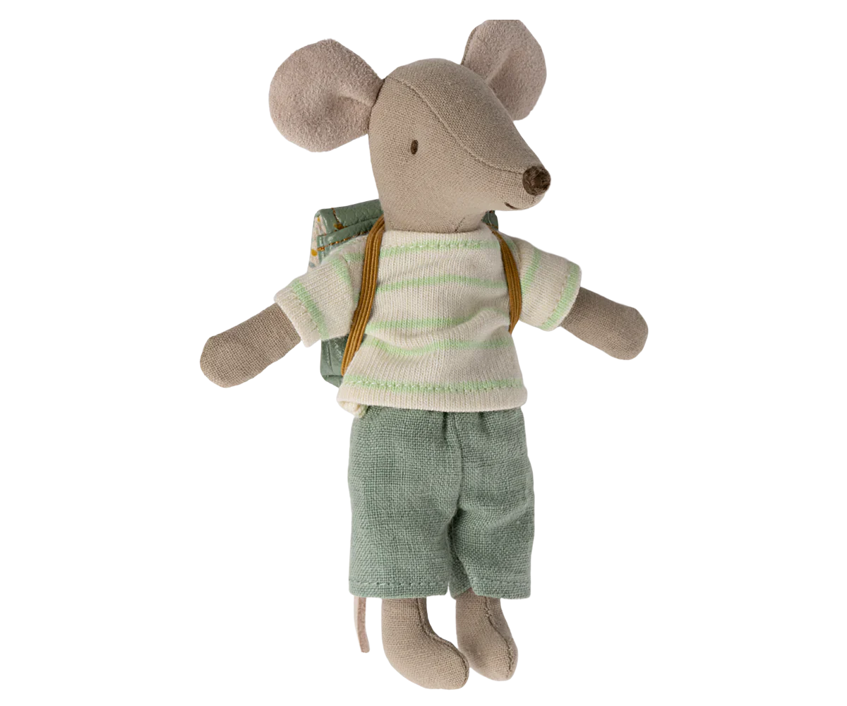 Maileg Big Brother With Backpack - Mint