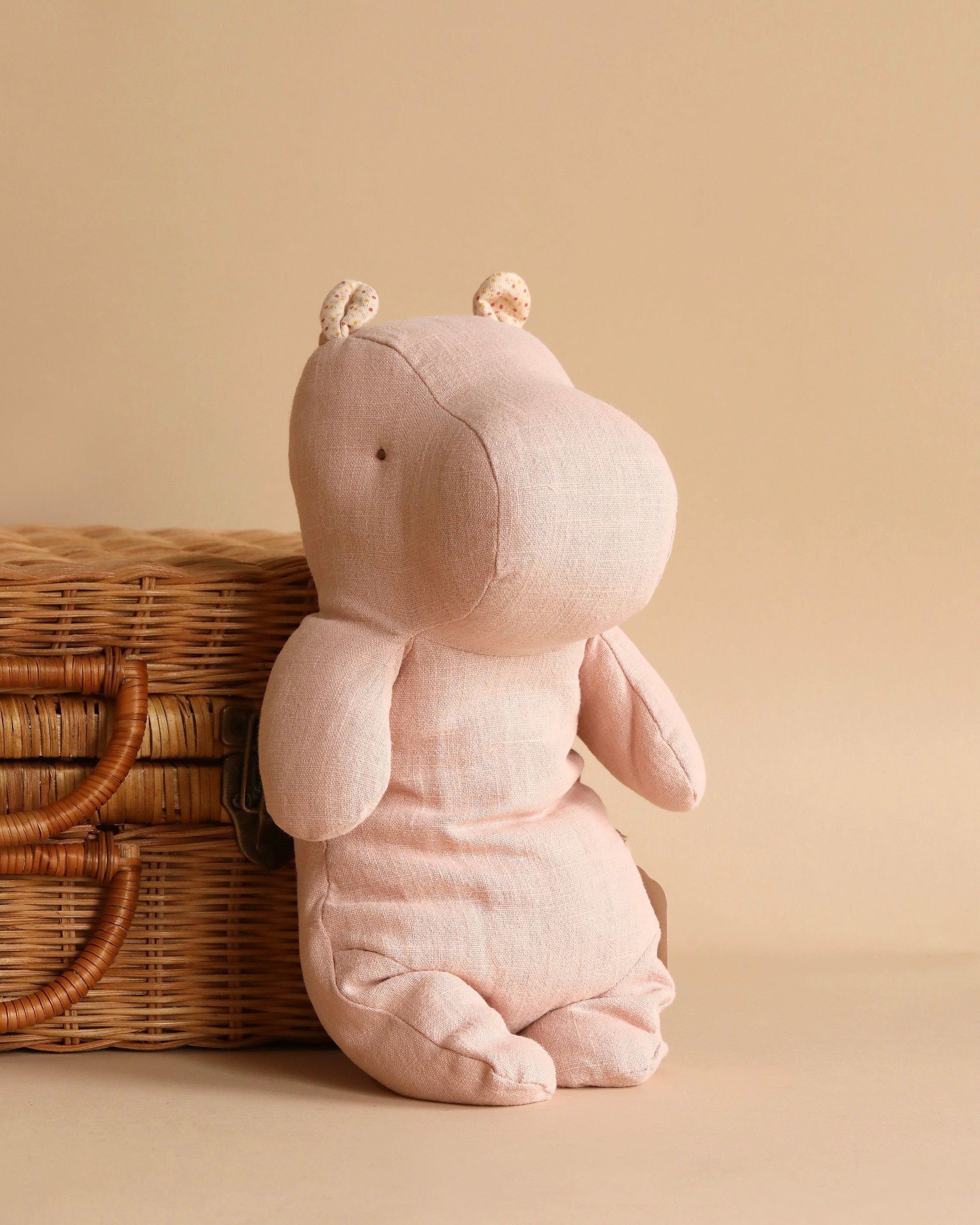 Maileg Medium Hippo Stuffed Animal - Light Rose