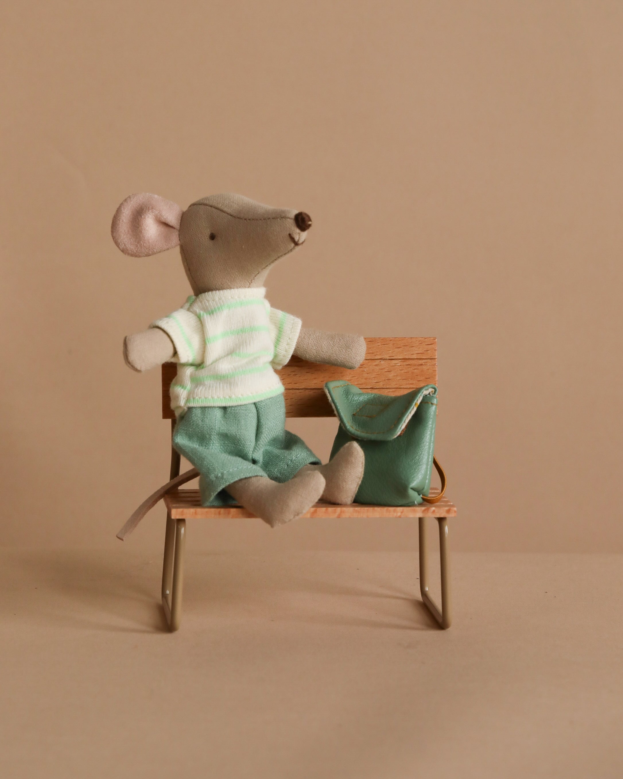 Maileg Big Brother With Backpack - Mint