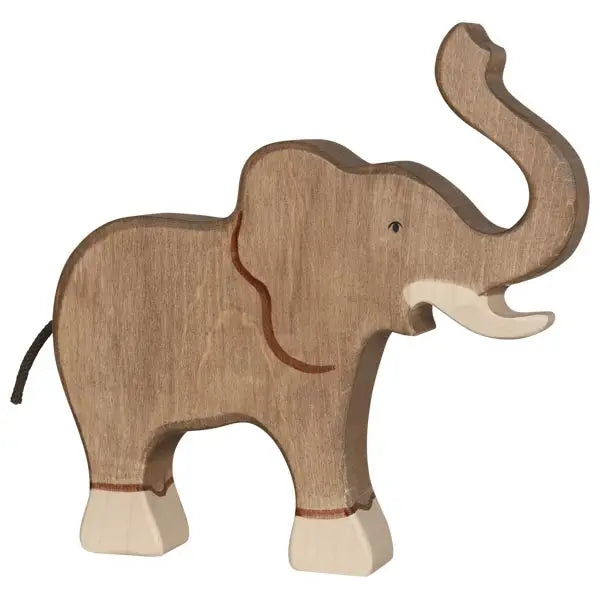 Holztiger Elephant, Trunk Raised