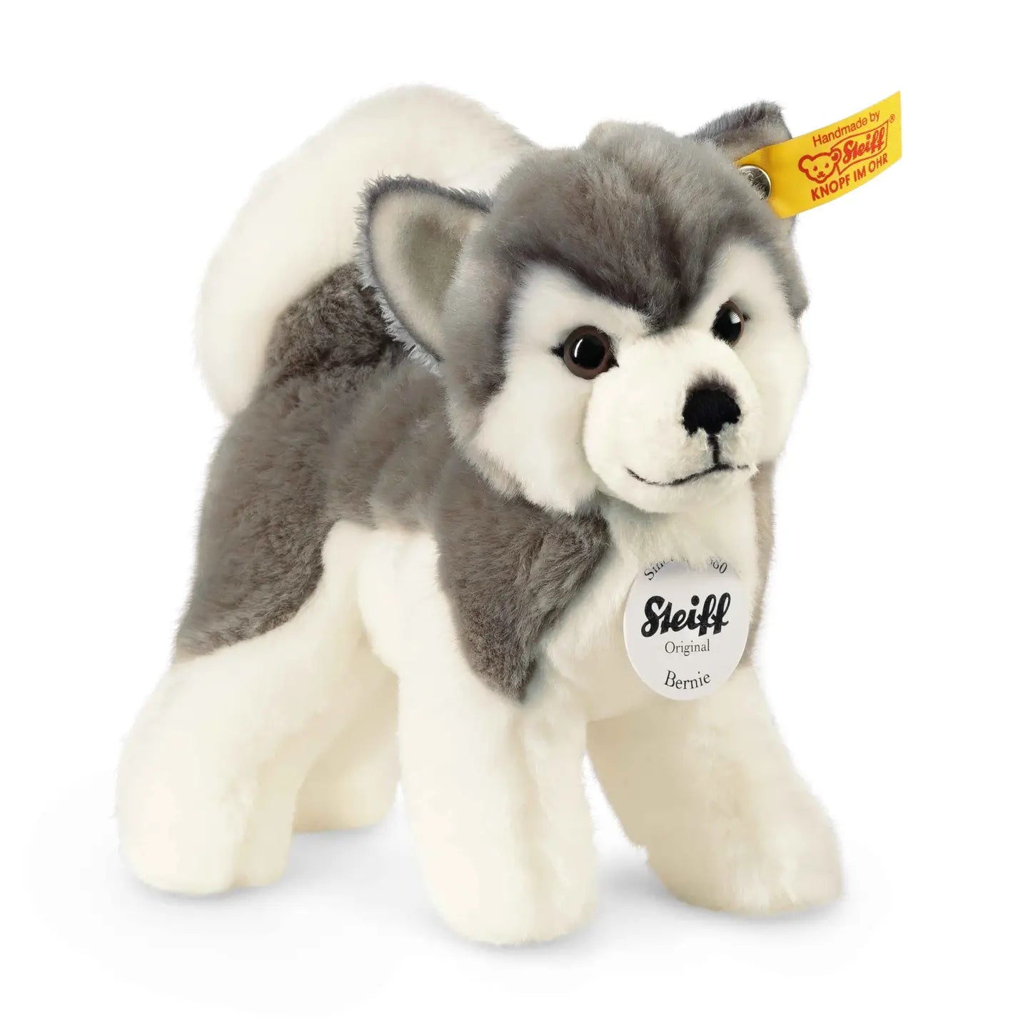 Steiff, Bernie Husky Plush Stuffed Toy Dog, 7 Inches