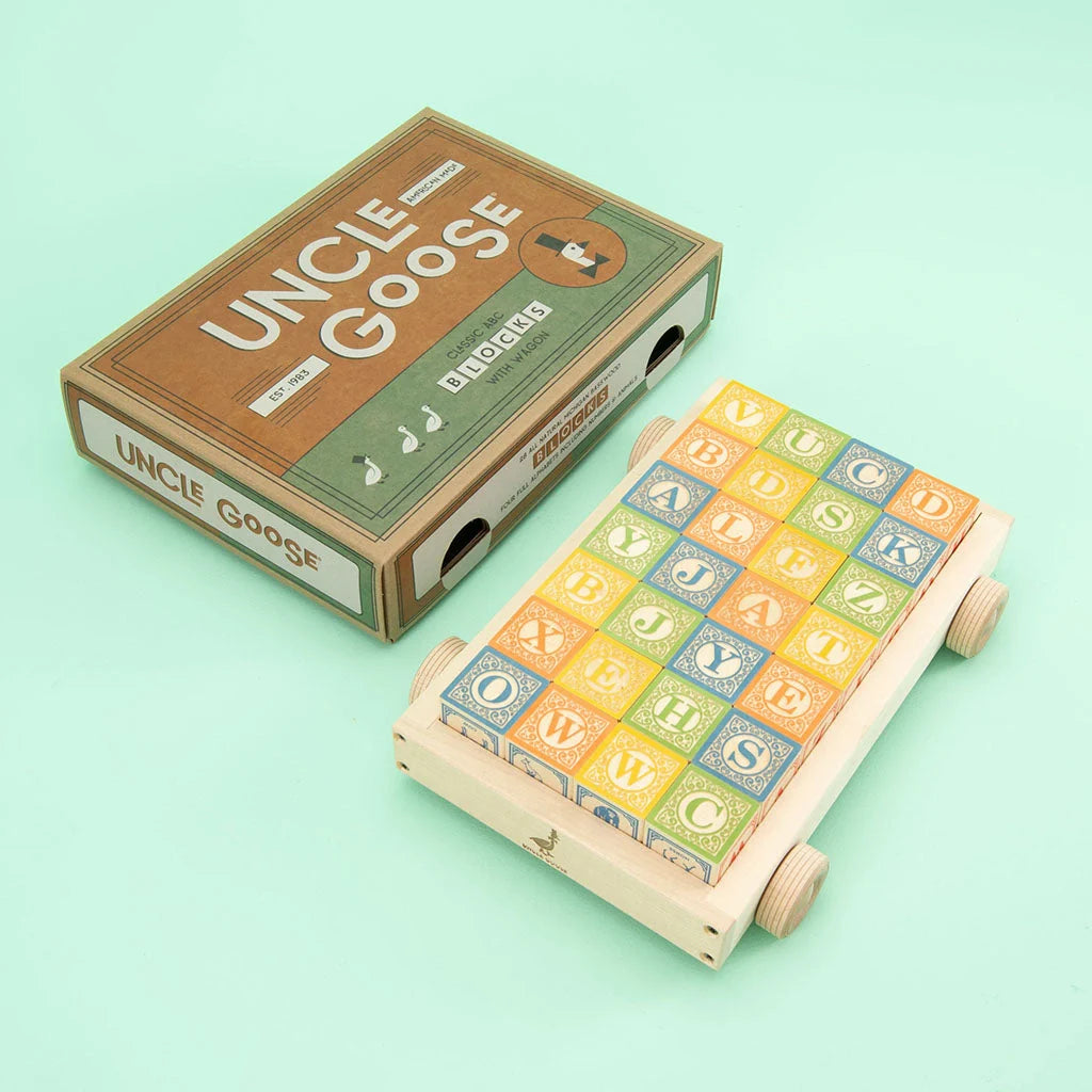 Uncle Goose Classic ABC Blocks with Wagon